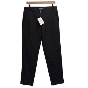 Luca Faloni NEW Men's 30 UK Black Lipari Linen Straight Leg Trousers Pants Italy